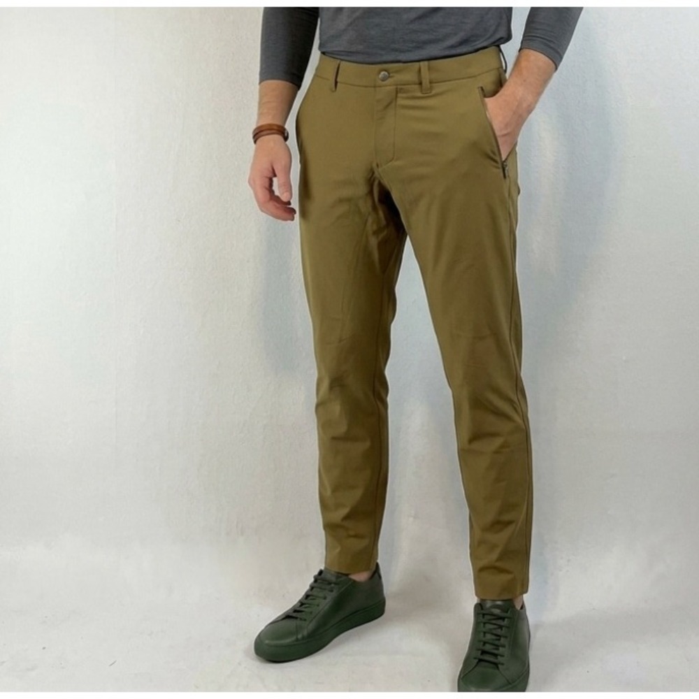 Lululemon ABC Slim-Fit Trouser Warpstreme Artifact Brown 35x28 M5AQXS Mens